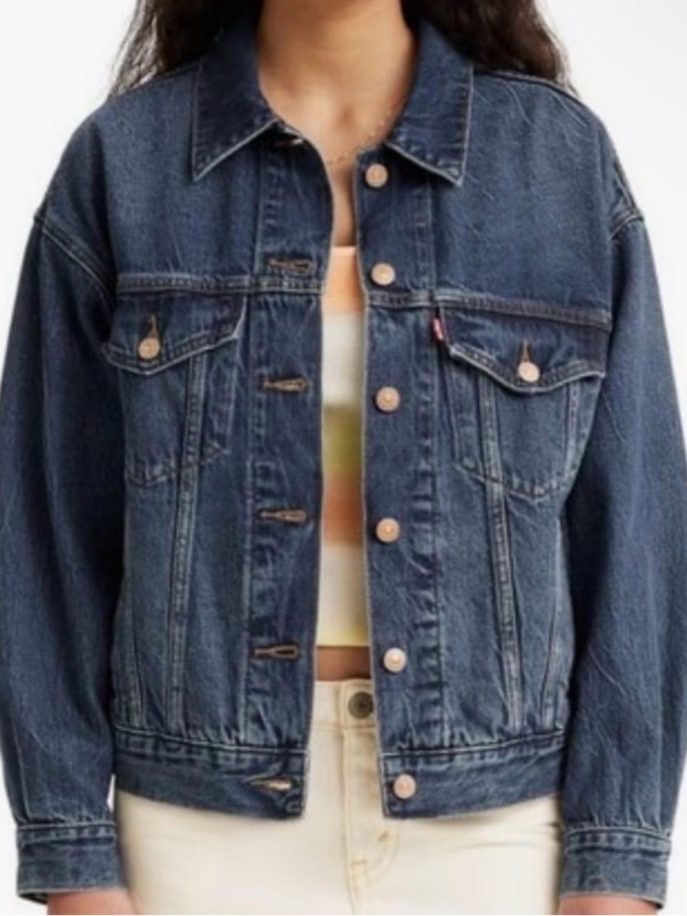 NWT Levi's Dark Blue Denim Women’s 90s Trucker Jean Jacket
